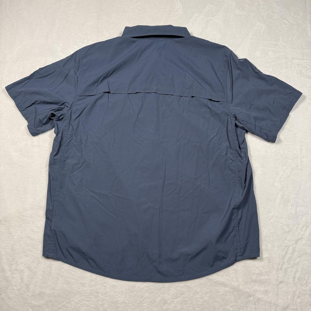 REI Co-op Shirt Mens XL Blue Nylon Short Sleeve Hiking Travel Outdoor Button Up - Picture 5 of 9